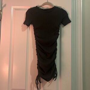 Zara Black Ruched Mini Dress